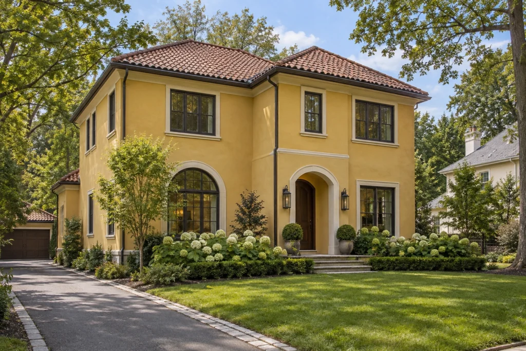 05 golden yellow stucco terracotta roof