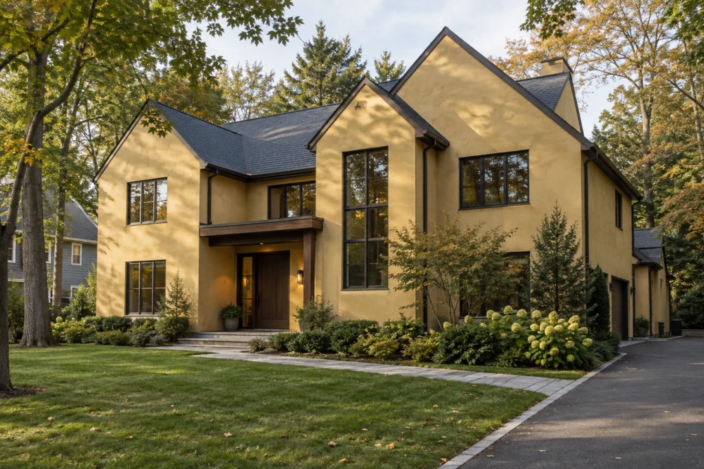 06 ochre stucco dark wood