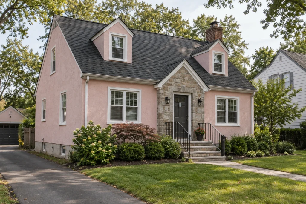 07 pale pink stucco cape cod gray stone