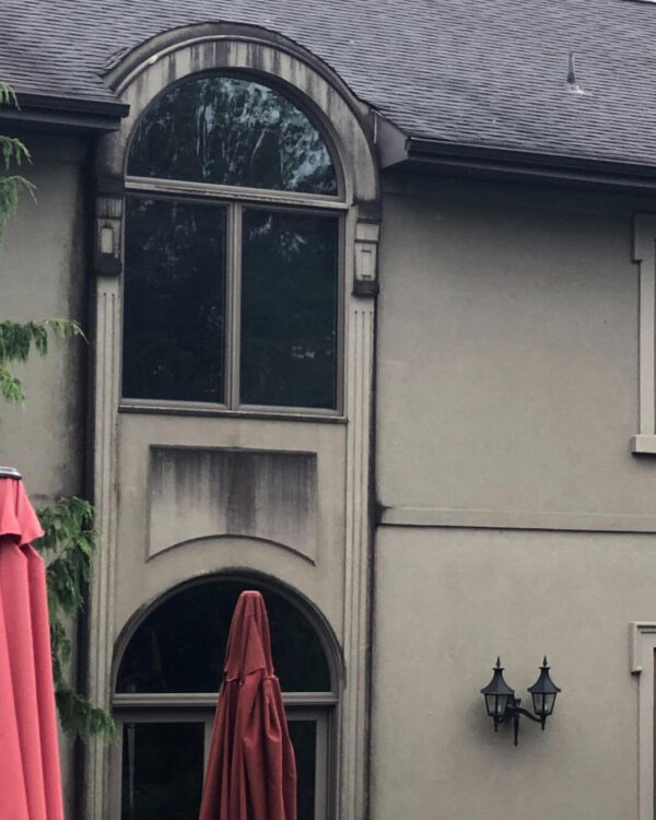 water stains on the stucco