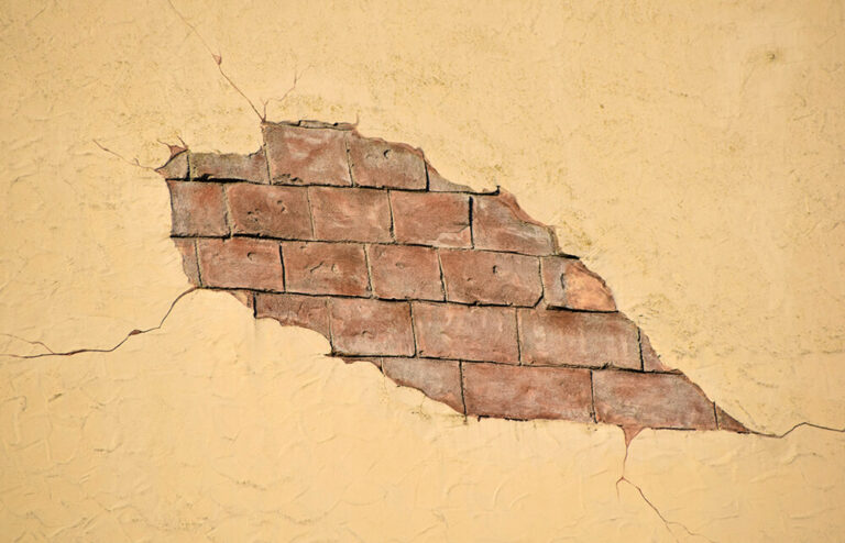 image of a wall with a destroyed coating