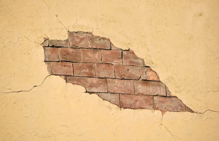 image of a wall with a destroyed coating