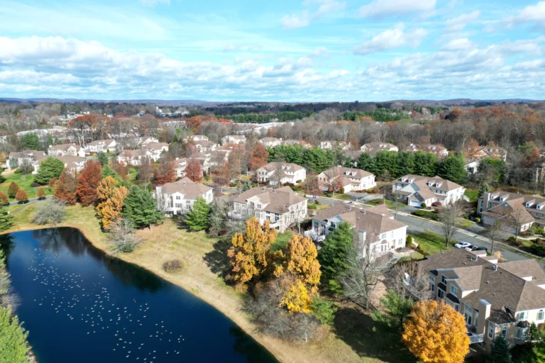 Aerial view of the Chester Four Seasons residential community in Chester, New Jersey.