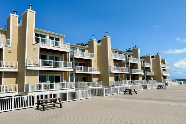 Restored condo promenade view at Little Beach Condos in Barnegat, NJ.