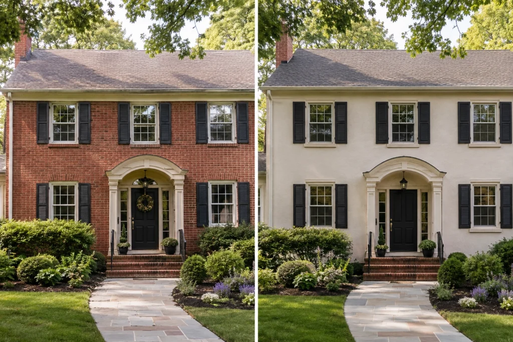Can You Stucco Over Brick? A New Jersey Homeowner’s Guide 7 stucco over brick before and after