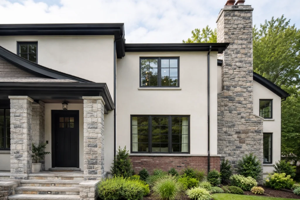 Can You Stucco Over Brick? A New Jersey Homeowner’s Guide 8 stucco stone brick exterior combination
