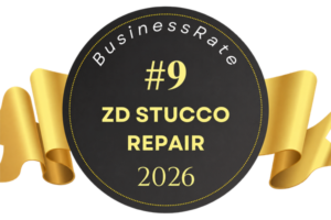 BusinessRate badge for ZD Stucco Repair displaying #9 and 2026.