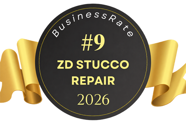 BusinessRate badge for ZD Stucco Repair displaying #9 and 2026.